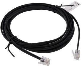 RND 765-00108, Telephone Modular Cable, RJ12 Plug - RJ12 Plug, Flat, 3m, Black