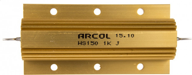 HS150-1KJ, Резистор: проволочный, с радиатором, винтами, 1кОм, 150Вт, ±5%