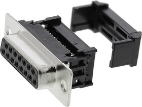 15 Way Cable Mount D-sub Connector Socket, 1.27mm Pitch