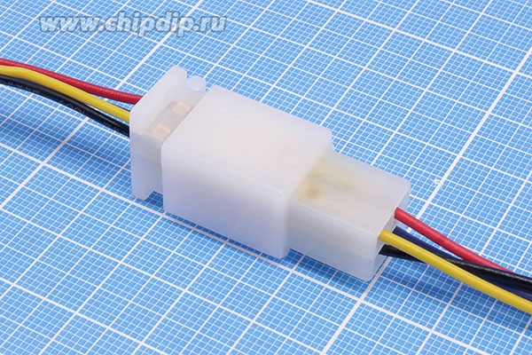 Шнур штекер и гнездо питания 1009 на четыре контакта с проводом длиной 0,3м(кабель межплатный); Q-15824 шт&amp;гн пит 1009\ 4C\P2,85\каб\1009 4