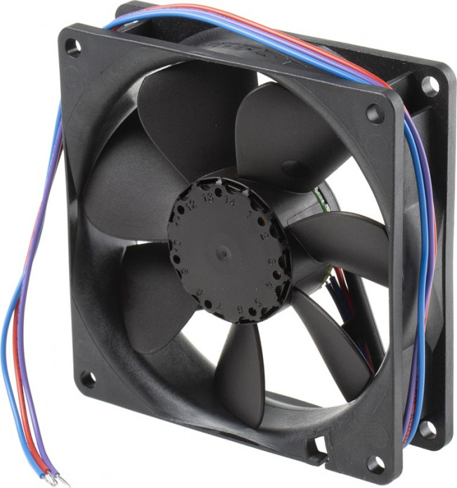 3412NGV, DC Fans Tubeaxial Fan, 92x92x25mm, 12VDC, 49.4CFM, 2.5W, 32dBA, 2700RPM