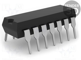 CD74HCT03E, Микросхема, цифровая, NAND, Ch: 4, IN: 2, THT, DIP14, HCT, 4,5-5,5ВDC