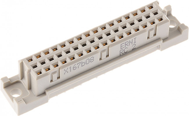 254893 / 5650459-5, 32 Way 2.54mm Pitch, Type C/2 Class C2, 2 Row, Straight DIN 41612 Connector, Socket 254893 / 5650459-5, 32 Way 2.54mm Pitch, Type C/2 Class C2, 2 Row, Straight DIN 41612 Connector, Socket