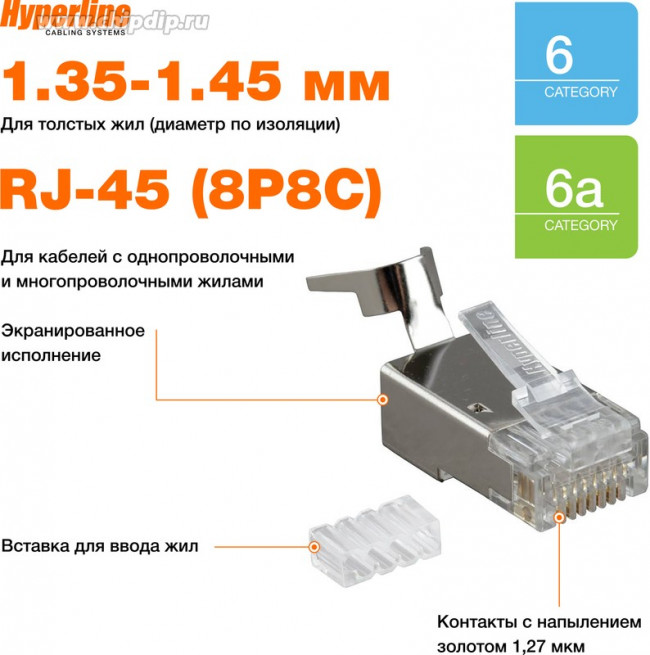 PLUG-8P8C-UV-C6-TW-SH-10, Разъем PLUG-8P8C-UV-C6-TW-SH-10, Разъем