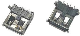 RND 205-01038, USB-A Connector 2.0 Receptacle, Right Angle, 4 Poles