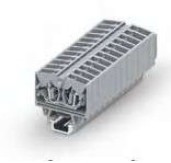 254361, Клемма миниатюрная, CAGE CLAMP на малую DIN рейку (15), под штекер, 2-проводная, 2.5мм², сер.