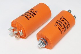 Конденcатор пусковой, емкость 8 мкФ, 450~ В, размер 35x65mболтМ8, номинальное отклонение: 5, пластик