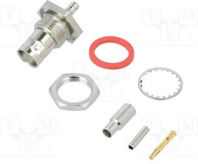 112517, Гнездо; BNC; "мама"; прямой; 50Ом; RG179,RG188,RG316; обжим