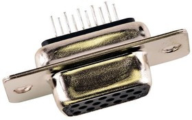 173113-0083, D-Sub High Density Connectors FCT HD DSUB STR PC RCPT 15 PN CT09-15S1