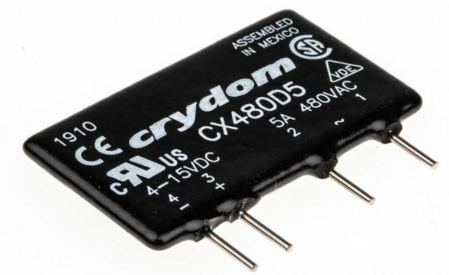 CX480D5, Solid State Relays - PCB Mount PCB SIP SSR 660Vac 5A, 3-15Vdc,ZC