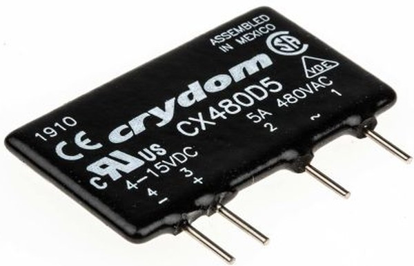 CX480D5, Solid State Relays - PCB Mount PCB SIP SSR 660Vac 5A, 3-15Vdc,ZC