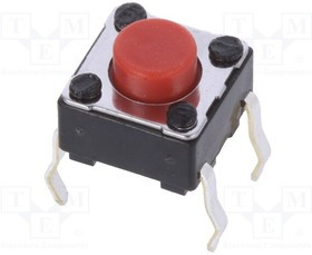 SKHHARA010, 6mm 5mm Round Button 50mA Straight 6mm SPST 12V Plugin Tactile Switches ROHS
