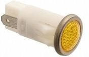 1092QD3-28V, LED Panel Mount Indicators PMI AMB SEMI-DOME 28V 3/16" TERM