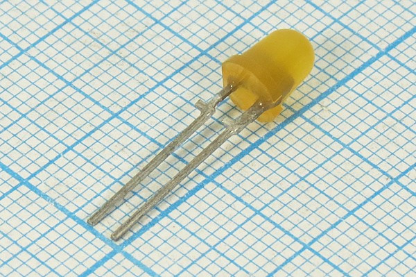 Светодиод круглый 5x7мм, оранжевый, 0.4мкд, 50 градусов, линза оранжевая матовая, АЛ307ОМ; №5092 O СД 5 x 7 \оран\ 0,4\ 50\оран мат\АЛ30