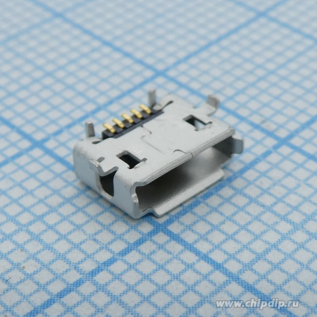 0475900001, Гнездо, USB AB micro, на PCB, SMT, PIN: 5, горизонтальный, позолота