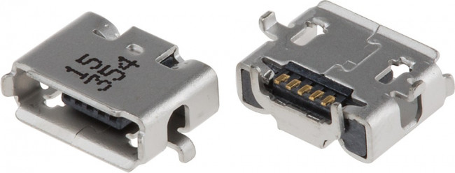 0475900001, Гнездо, USB AB micro, на PCB, SMT, PIN: 5, горизонтальный, позолота