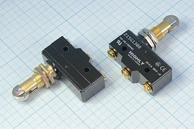 Переключатель концевой 49x17x24мм, 220В/15А, ON-(ON), актюатор 60мм с роликом; Q-1728 ПКонц 49x17 x24\220\15\ON-(ON) \\H60рол\SF-6043\