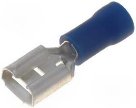 ST-005/B, Наконечник плоский, 6,3мм, 0,8мм, "мама", 1,5-2,5мм2, обжим, синий