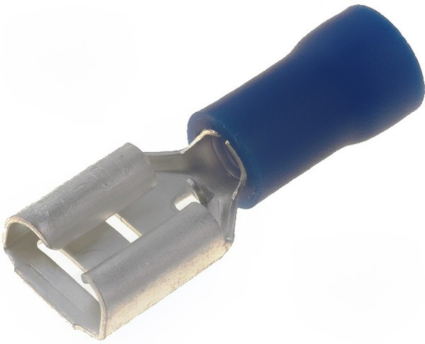 ST-005/B, Наконечник плоский, 6,3мм, 0,8мм, "мама", 1,5-2,5мм2, обжим, синий ST-005/B, Наконечник плоский, 6,3мм, 0,8мм, "мама", 1,5-2,5мм2, обжим, синий