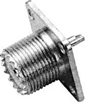 HYR-0608 (GU-608) (UHF-7511K) (UHF-BJ) (U-245), Разъем UHF, гнездо, фланец 4 отверстия (Panel jack)