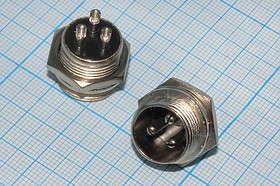 Штекер микрофонныйMIC16\3P\ пан\М16\QGXZ16M-3B [MC903-3P]\; №15180 штек мик MIC16\3P\пан\ М16\\QGXZ16M-3B [MC903-3P]\