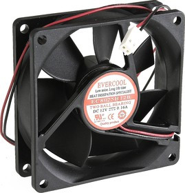 EC8025H12B, Вентилятор 12В, 80х80х25мм , подш. качения, 3000 об/мин