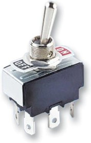 MCR13-28F-06, Рычажный переключатель, Вкл.-Выкл., DPST, Без Подсветки, MCR13-28, Панель, 15 А