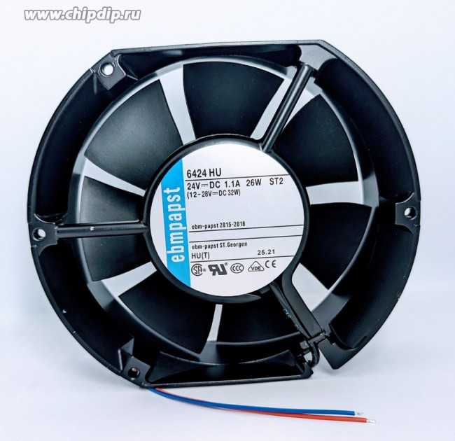 Вентилятор Ebmpapst 6424HU DC 24V 1.1A 26W ST2 (12-28V DC 32W)