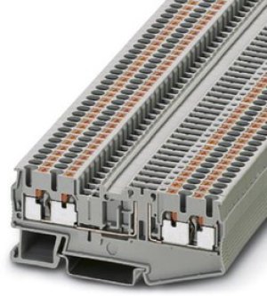3210208, PT 2.5-QUATTRO-TG Series Grey Disconnect Terminal Block, 0.14 4mm², Single-Level, Push In