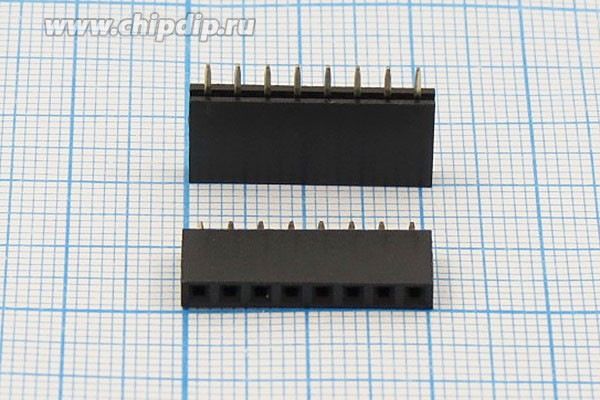 Разъем PBS-1x 8 розетка, шаг P2.54, контакты 8P, h-8.4, монтаж на плату