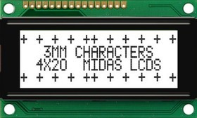 MC42004A6W-FPTLW-V2, MC42004A6W-FPTLW-V2 Alphanumeric LCD Alphanumeric Display, 4 Rows by 20 Characters MC42004A6W-FPTLW-V2, MC42004A6W-FPTLW-V2 Alphanumeric LCD Alphanumeric Display, 4 Rows by 20 Characters