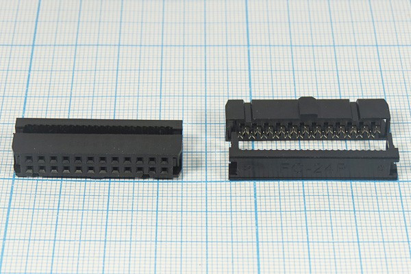 IDC-24F, Розетка на шлейф, 24 контакта, шаг 2.54мм
