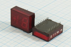 Светодиодный дисплей красный, 7 сегментов, 2 разряда, высота 12,7 мм, 780 мкд, VQE-11E; №5691 R СД д