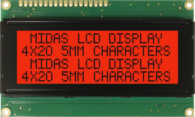 MD42005C6W-FPTLRGB, Буквенно-цифровой ЖКД, 20 x 4, Черный на RGB, 5В, Параллельный, Английский, Японский