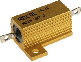 HS25 2R7 J, 2.7 25W Wire Wound Chassis Mount Resistor HS25 2R7 J ±5%