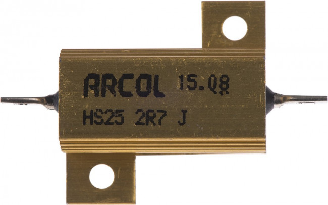 HS25 2R7 J, 2.7 25W Wire Wound Chassis Mount Resistor HS25 2R7 J ±5%