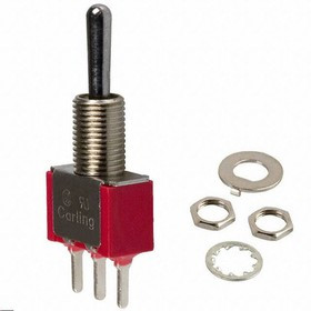 2M1-SP1-T1-B1-M2QE, Toggle Switches 1-pole, ON - None - ON, 5A/2A 125VAC or 28VDC/250VAC not HP rated, Non-Illuminated, Sealed Round Bat Mi