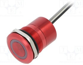 MC25MCRGR, Pushbutton Switches 25mm NormClsdAl Red Anodised Grn/Red LED