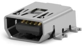 1775051-1, Conn Mini USB 2.0 Type AB RCP 5 POS Solder RA SMD 5 Terminal 1 Port T/R 1775051-1, Conn Mini USB 2.0 Type AB RCP 5 POS Solder RA SMD 5 Terminal 1 Port T/R