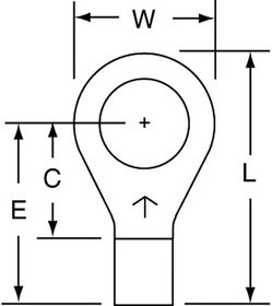 13-38-W, Terminals SPEC TERM RNG NONINS 12-10G.135B.ID 3/8S