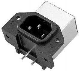 06ME2, AC Power Entry Modules PCB Mounting Filter, Single, 250VAC, 6A, Screw Mounting, N/A-Lug