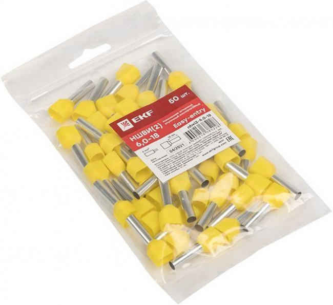 Наконечник штыревой втулочный НШвИ(2) 6.0-18 (уп.50шт) PROxima EKF nhvi2-6.0-18