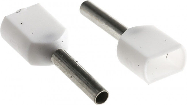 966144-1 (DTE00508), Наконечник 2 х 0.5мм² белый