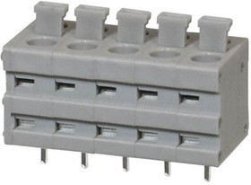 TBL009V-500-05GY-2GY, Fixed Terminal Blocks Terminal block, screwless, 5.00, Vertical, 5, Gray w Gray Button