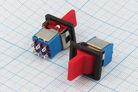 Переключатель рычажный, 220В, 3А, ON-ON; №9251 ПРыч\220В\ 3А\ON-ON\16x12\кр\ 6C\RLS-202F1\