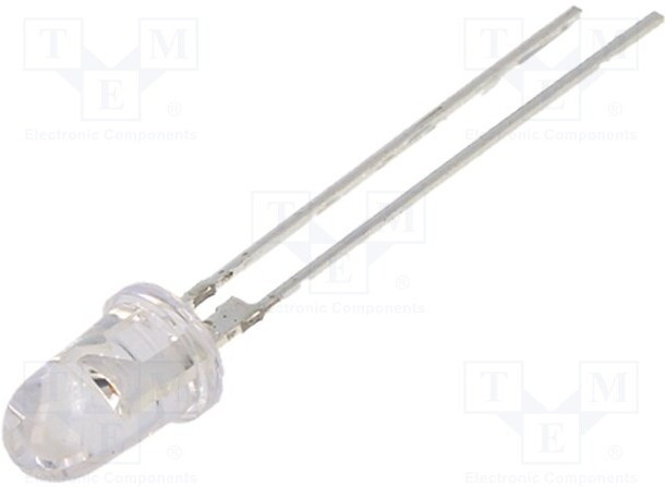 OS5OKA5201P, LED; 5mm; orange; 100000?120000mcd; 8°; Front: convex; 2.3?2.8V