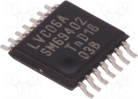 74LVC06APW,112, IC: цифровая; буфер,инвертирующий; Ch: 6; CMOS,TTL; SMD; TSSOP14