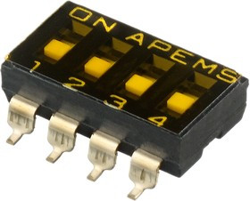 IKD0403000, 4 Way Surface Mount DIP Switch SPST, Recessed Actuator Slide Actuator