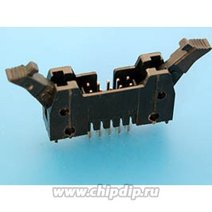 SCM-10, Разъем IDC 2х5 вилка на плату, шаг 2.54мм, с защелками