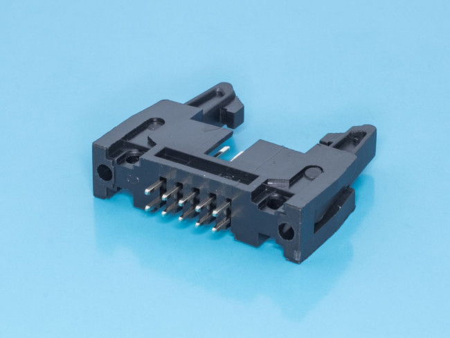 SCM-10, Разъем IDC 2х5 вилка на плату, шаг 2.54мм, с защелками